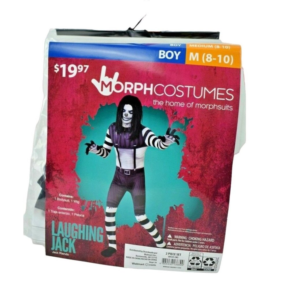MorphCostumes 2 Piece Laughing Jack Boy's Size: Medium (8-10) New (Halloween)